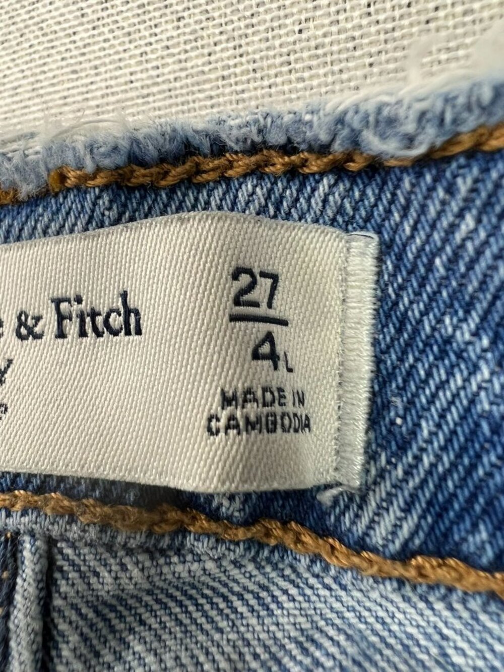 Abercrombie & Fitch Women The Dad High Rise Distressed Jeans Denim Sz 27/4L Blue - Picture 4 of 15